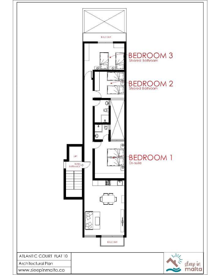 F10 Room 1, Private Double Room With Private Bathroom In Shared Flat Мсида Экстерьер фото